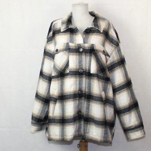 Love Tree Plaid Wool Shacket 2X J121